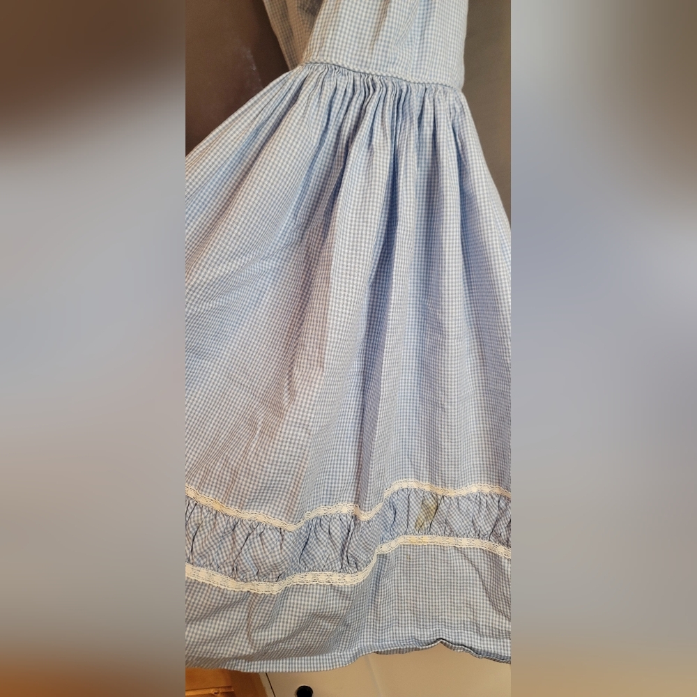 Vintage Petite Texas Miss Blue And White Checkered 100%Cotton Girls Dress(Sz10?) - Picture 5 of 16